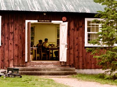 Students gather in class room