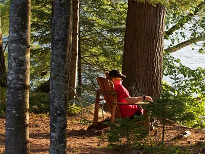Student enjoying a warm glow in the early evening
