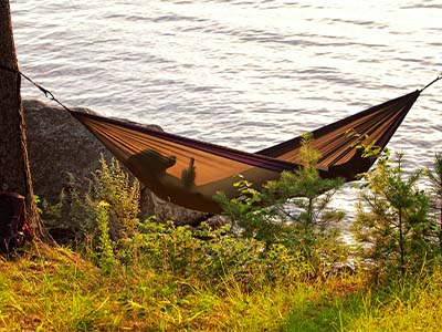 Student in the hammock
