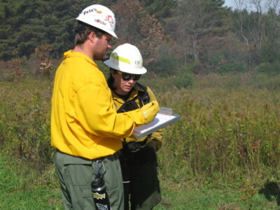 Students discussing during Active fire management