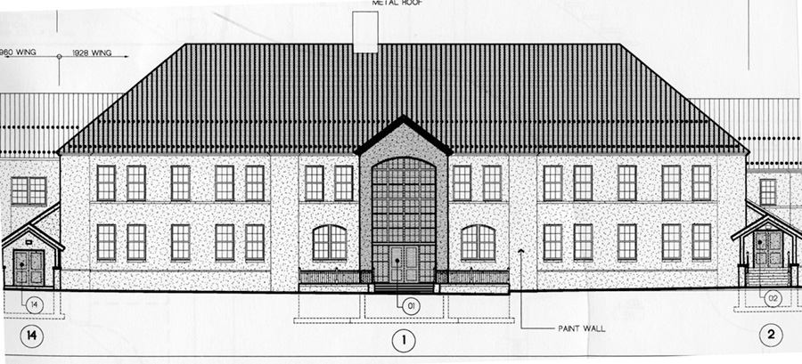 sketch of new Ranger School building