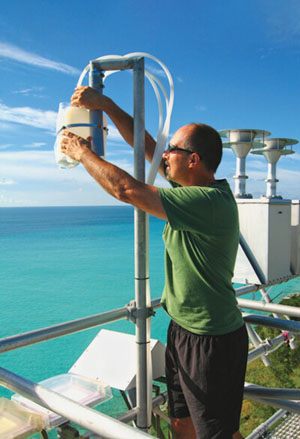 Dr. David Kieber collecting aerosols