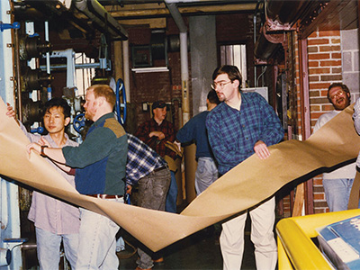 Students during a paper run