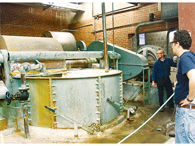 Student and faculty during a paper run