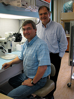 Chuck Maynard and WIlliam Powell in the lab