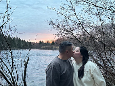 Gillian Lightenfield and Cullen Utermark kissing