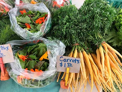 carrots and greens