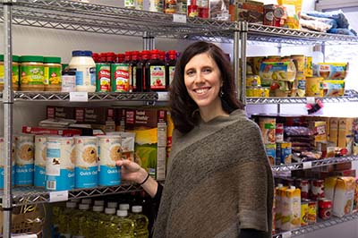 Student at the food pantry