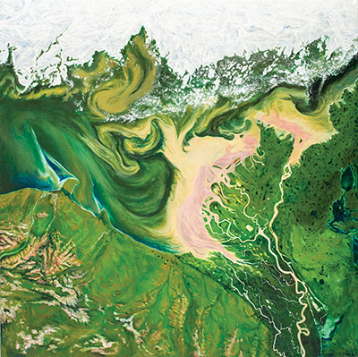 Oil painting of Mackenzie River