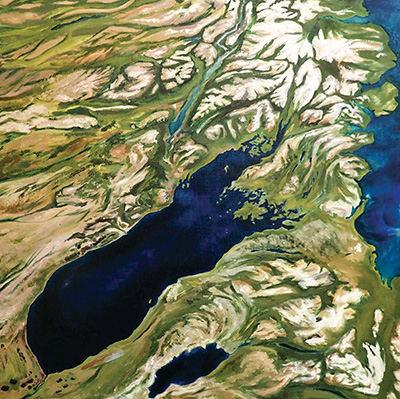 Oil painting of Lake Illiamna