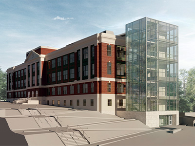 rendering of Marshall hall exterior