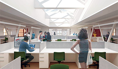 Rendering of Marshall hall studio